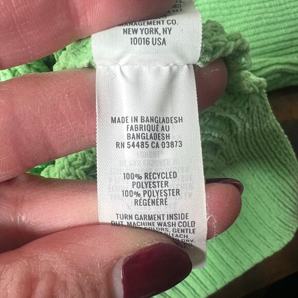 Aerie Beyond Chenille Sweater Lime Green Women's SP Ribbed Knit Oversized Chunky - Picture 9 of 9